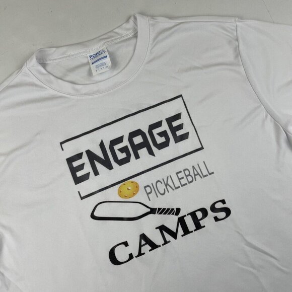 Engage Pickleball Camps T-Shirt Men’s S Active Polyester Short Sleeve White - Picture 1 of 4